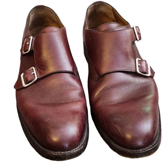 - Bally Scribe leather double monk mens shoes 9.5 EEE