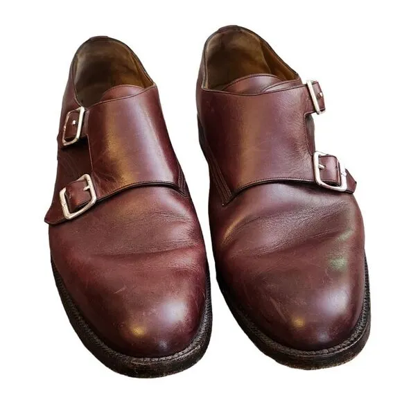 - Bally Scribe leather double monk mens shoes 9.5 EEE