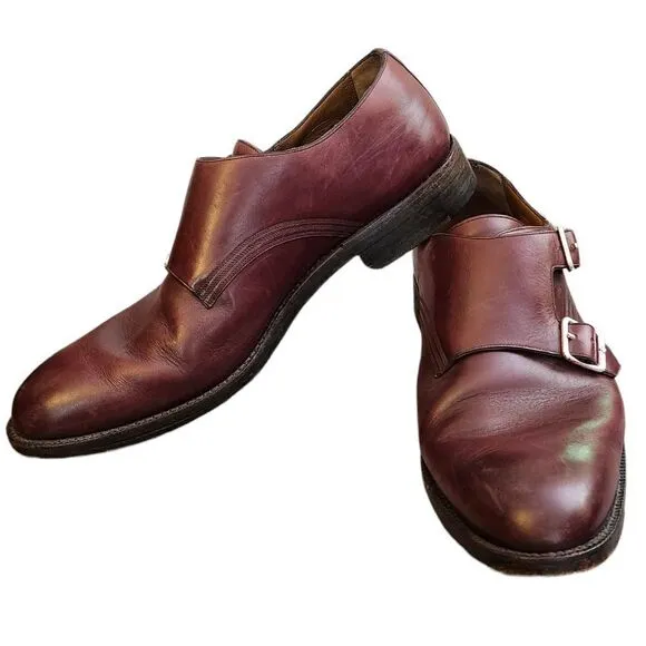 - Bally Scribe leather double monk mens shoes 9.5 EEE