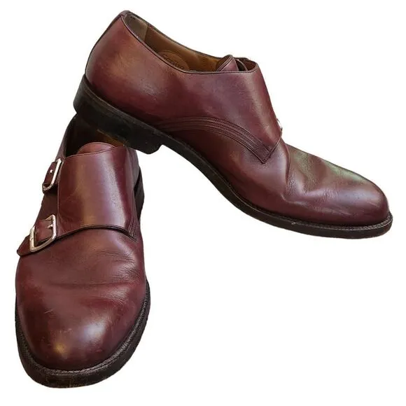 - Bally Scribe leather double monk mens shoes 9.5 EEE