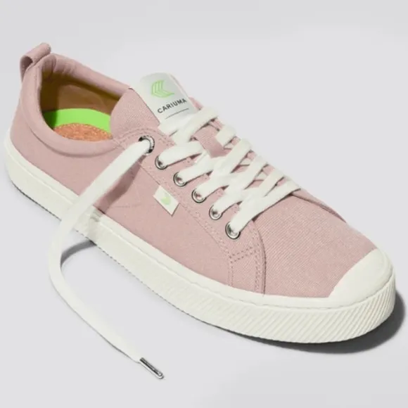 🆕 CARIUMA Pink and White Sneakers with Canvas Uppers Size: 10.5 Ladies