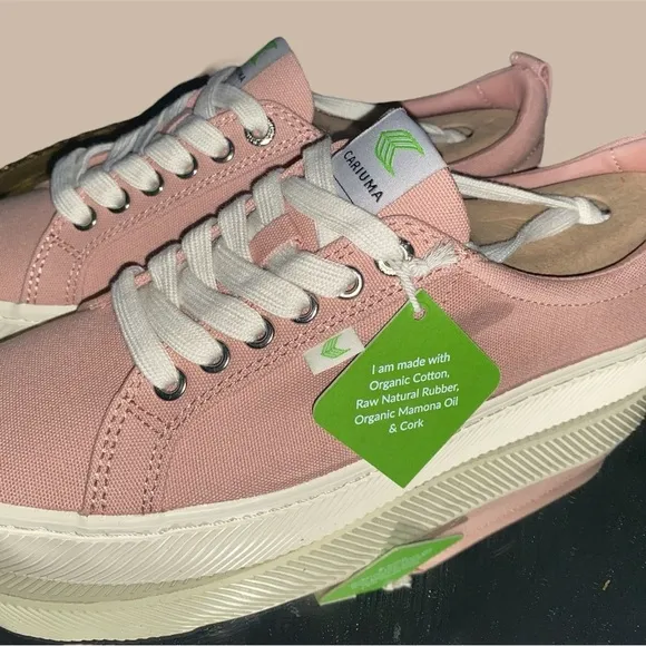 🆕 CARIUMA Pink and White Sneakers with Canvas Uppers Size: 10.5 Ladies