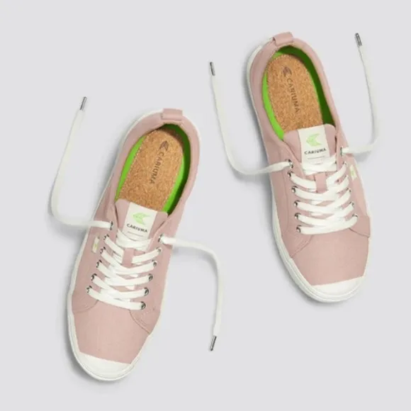 🆕 CARIUMA Pink and White Sneakers with Canvas Uppers Size: 10.5 Ladies