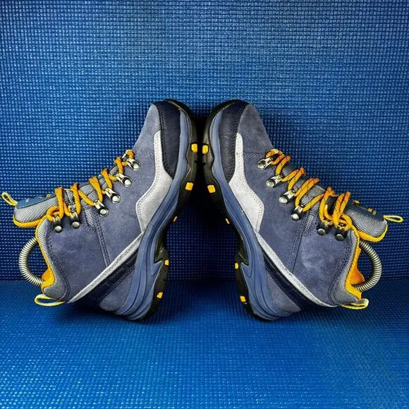 🔴 SKECHERS RELAXED FIT TREGO Women`s Size 5 Blue Yellow Hiking Boots 158258