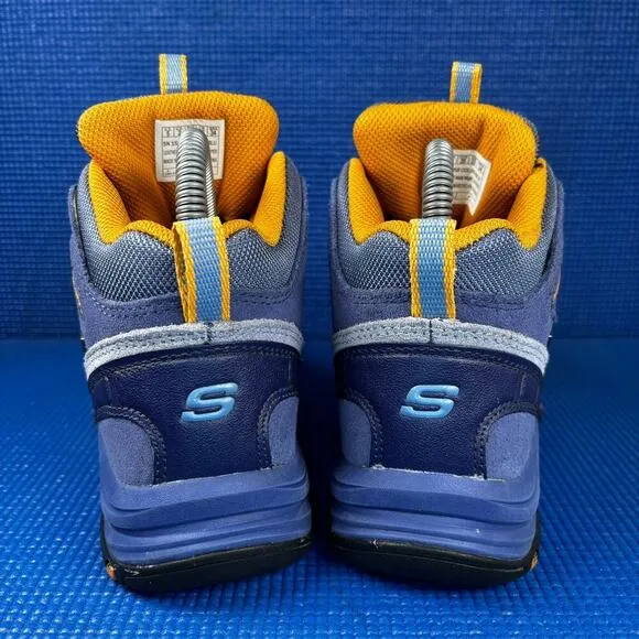 🔴 SKECHERS RELAXED FIT TREGO Women`s Size 5 Blue Yellow Hiking Boots 158258