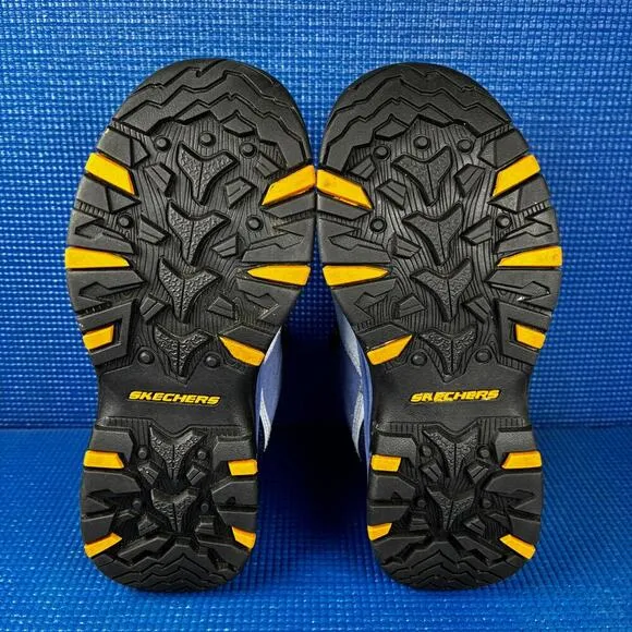 🔴 SKECHERS RELAXED FIT TREGO Women`s Size 5 Blue Yellow Hiking Boots 158258