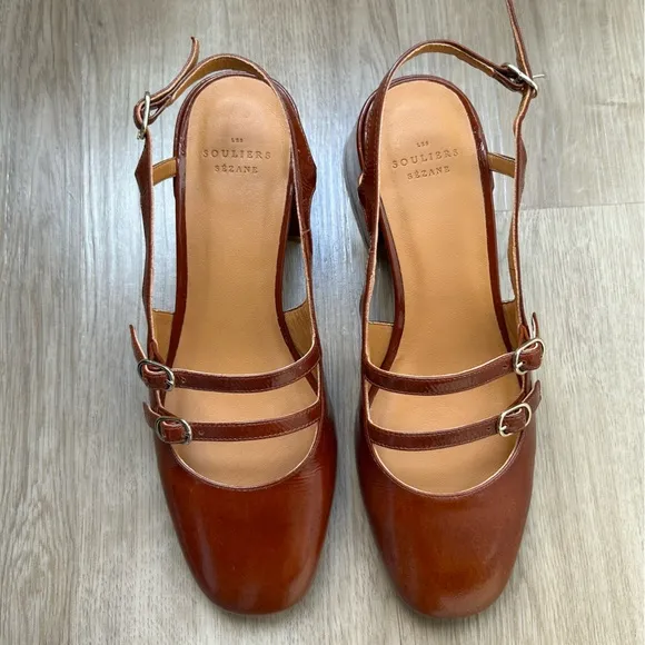 🇫🇷 Sézane Paula Babies in Patent Camel