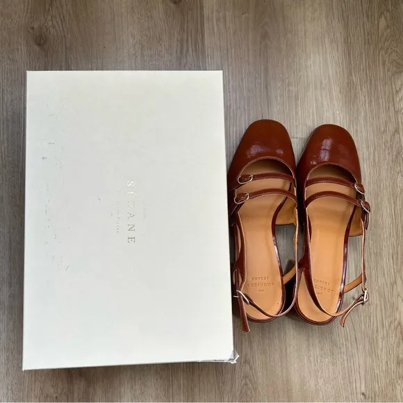 🇫🇷 Sézane Paula Babies in Patent Camel