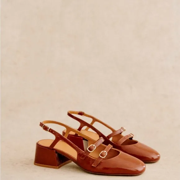 🇫🇷 Sézane Paula Babies in Patent Camel