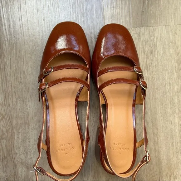 🇫🇷 Sézane Paula Babies in Patent Camel