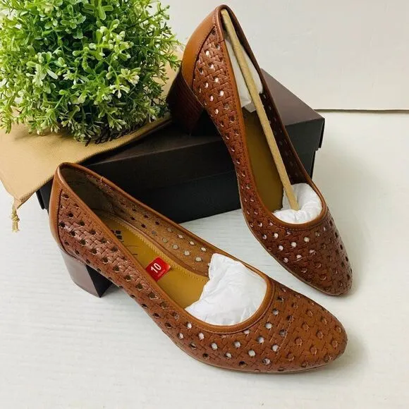 $159 Patricia Nash Allegra Pumps Shoes Tan Leather