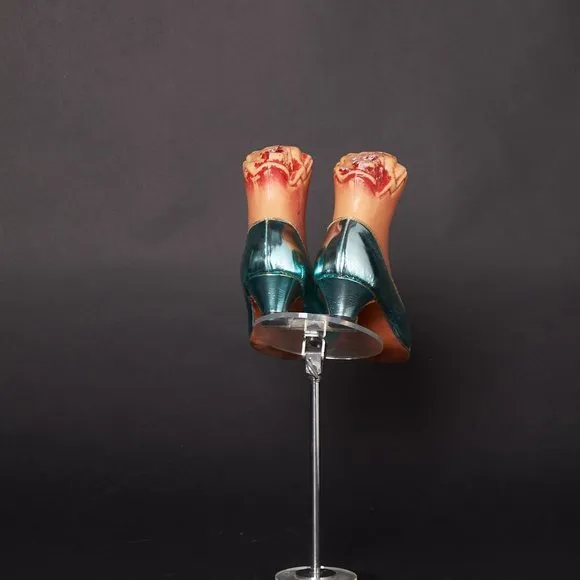 1960s Metallic Blue Kitten Heels Pumps