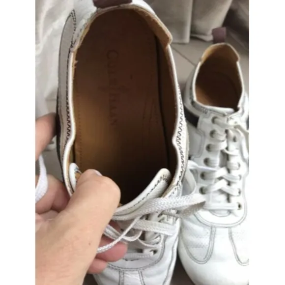 $200 Cole Haan Sneakers Shoes Mens Air White Leather Size 9 M