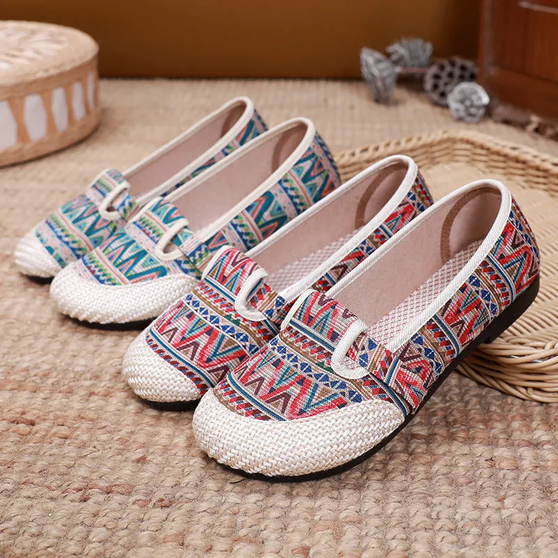 2023 Spring New Polyurethane Soft Sole Hanfu Shoes – Ethnic Style Embroidered Linen Beijing Cloth Shoes for Women
