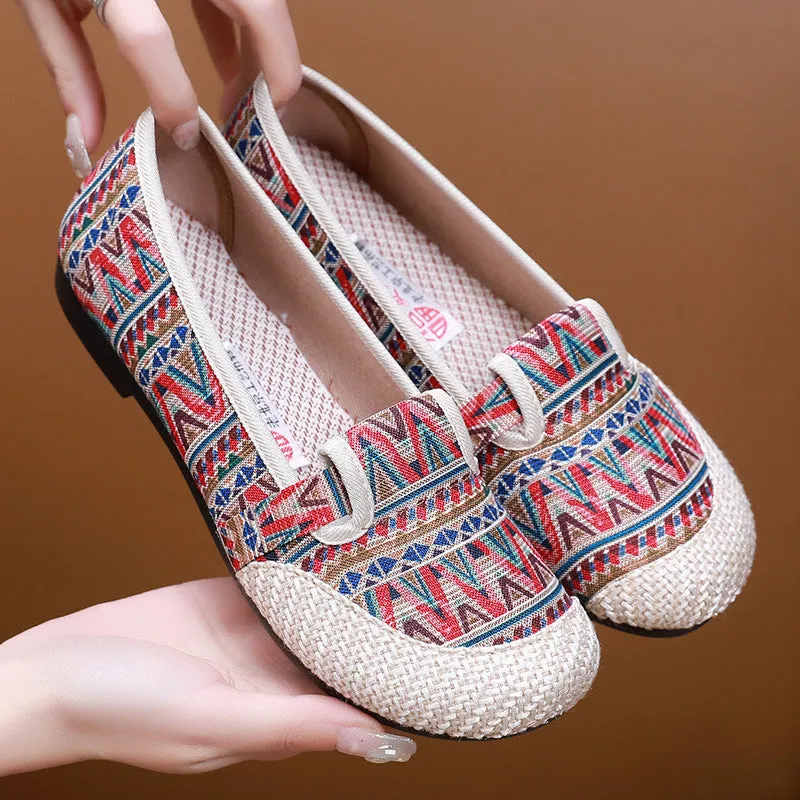 2023 Spring New Polyurethane Soft Sole Hanfu Shoes – Ethnic Style Embroidered Linen Beijing Cloth Shoes for Women