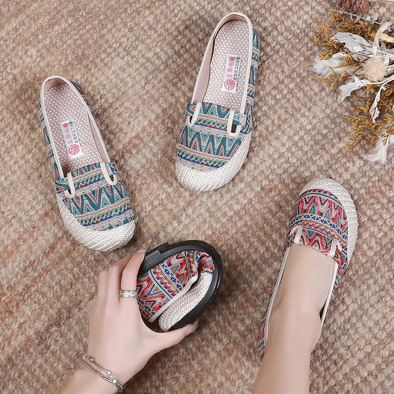 2023 Spring New Polyurethane Soft Sole Hanfu Shoes – Ethnic Style Embroidered Linen Beijing Cloth Shoes for Women