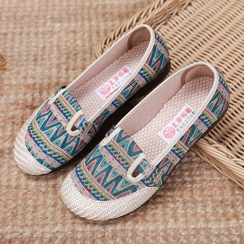 2023 Spring New Polyurethane Soft Sole Hanfu Shoes – Ethnic Style Embroidered Linen Beijing Cloth Shoes for Women