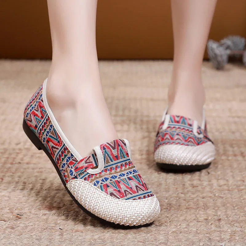 2023 Spring New Polyurethane Soft Sole Hanfu Shoes – Ethnic Style Embroidered Linen Beijing Cloth Shoes for Women