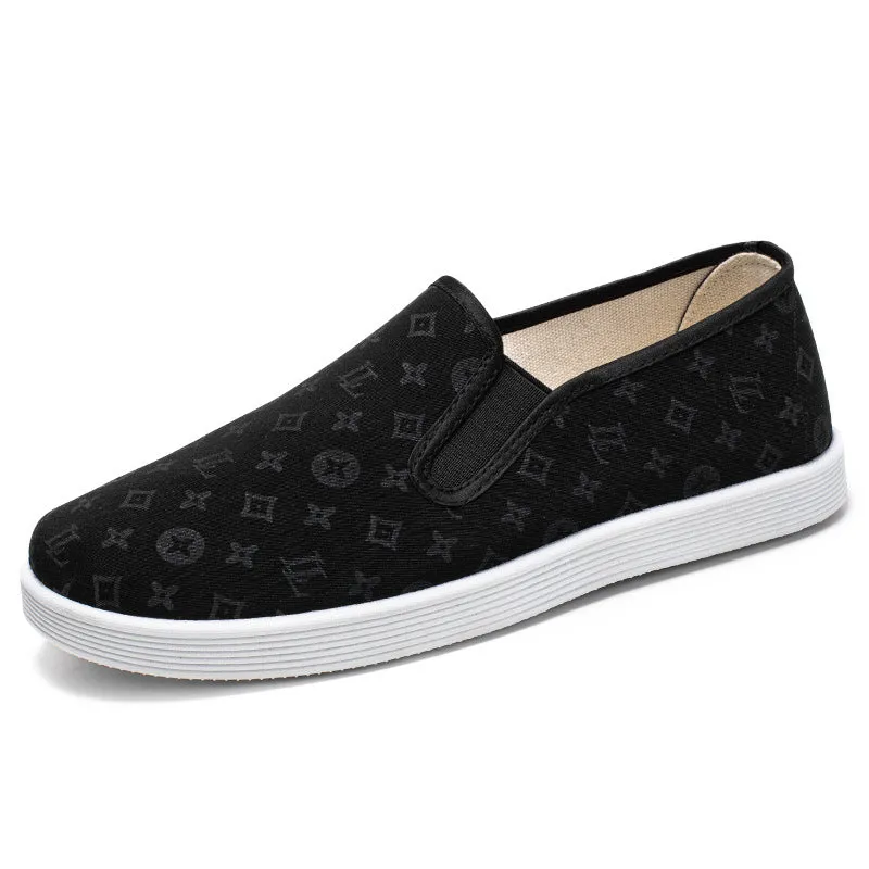 2024 New Ethnic Style Chinese Embroidered Canvas Shoes – Breathable Slip-On Men’s Summer Shoes