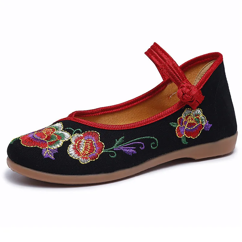 2024 New Women's Old Beijing High-Top Embroidered Shoes – Traditional Chinese Style, Hanfu, Dance Shoes for Middle-Aged and Elderly Women