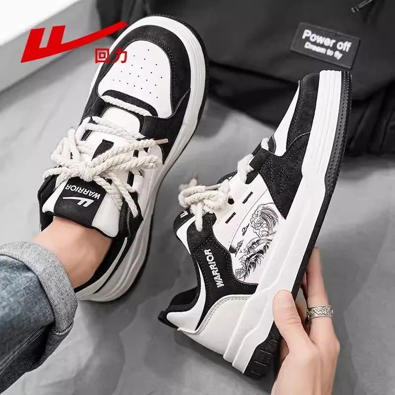 2024 Warrior Official Men’s Panda Board Shoes – National Style Black & White Casual Sneakers
