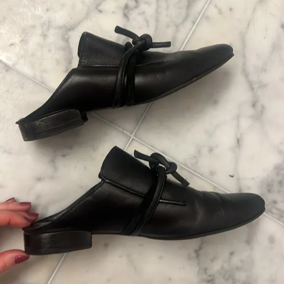 3.1 Philip Lim sz 37.5 black Slip-On Loafers with Black Accent