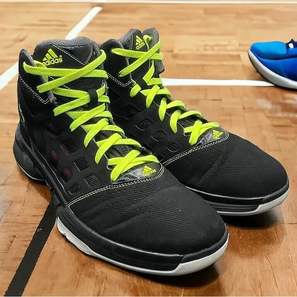Adidas Adizero Shadow Rare Black Volt NBA Basketball Shoes Mens 14 Fast Shipping