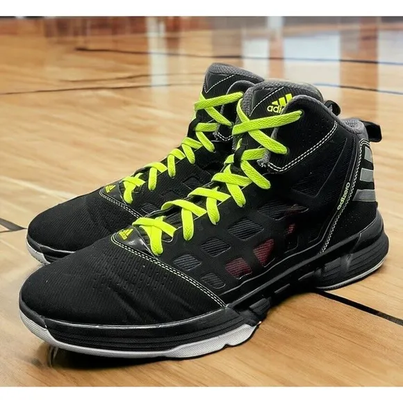 Adidas Adizero Shadow Rare Black Volt NBA Basketball Shoes Mens 14 Fast Shipping