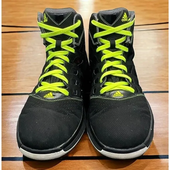 Adidas Adizero Shadow Rare Black Volt NBA Basketball Shoes Mens 14 Fast Shipping