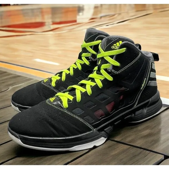Adidas Adizero Shadow Rare Black Volt NBA Basketball Shoes Mens 14 Fast Shipping