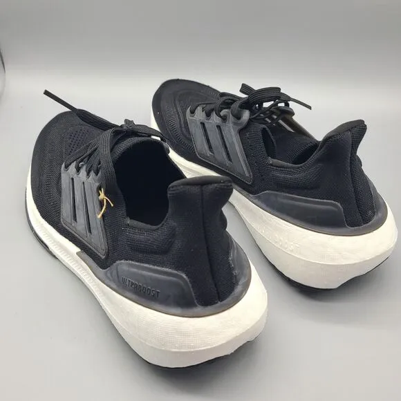 ADIDAS men Ultraboost Light Shoes athletic black white sz 9 new/ defect