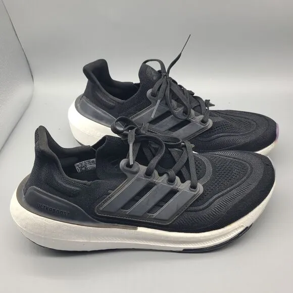 ADIDAS men Ultraboost Light Shoes athletic black white sz 9 new/ defect