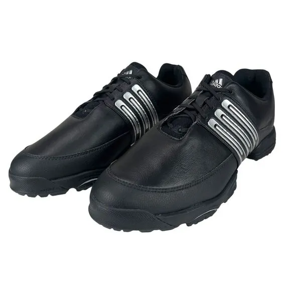 Adidas Men's 9 Black/Silver Traxion Soft Spike Golf‎ Shoes 791003