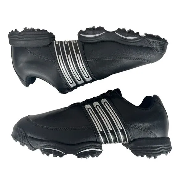 Adidas Men's 9 Black/Silver Traxion Soft Spike Golf‎ Shoes 791003