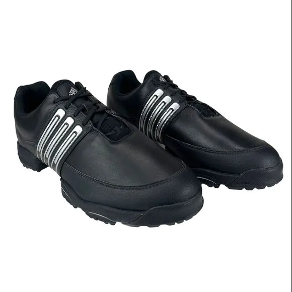 Adidas Men's 9 Black/Silver Traxion Soft Spike Golf‎ Shoes 791003