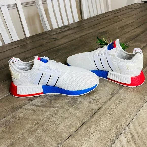 Adidas Men's NMD_R1 Seoul South Korea Sneakers White Red Blue 9.5