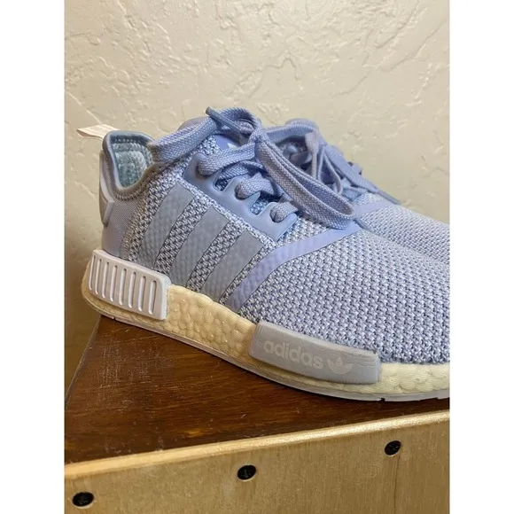 Adidas NMD R1 Light Blue Mesh Sneakers Boost Technology Athletic Running Shoes