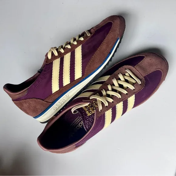 ADIDAS Originals Maroon/Almost Yellow/Preloved Brown SL72 OG Sneakers Sz 7