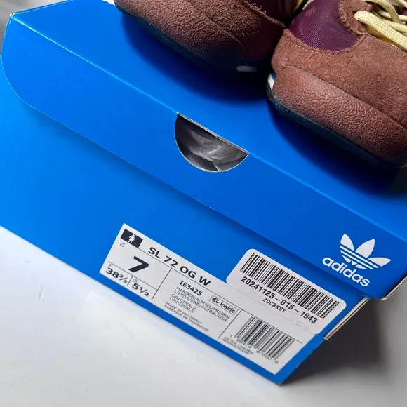 ADIDAS Originals Maroon/Almost Yellow/Preloved Brown SL72 OG Sneakers Sz 7