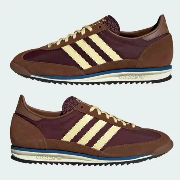 ADIDAS Originals Maroon/Almost Yellow/Preloved Brown SL72 OG Sneakers Sz 7