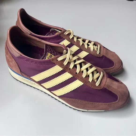 ADIDAS Originals Maroon/Almost Yellow/Preloved Brown SL72 OG Sneakers Sz 7
