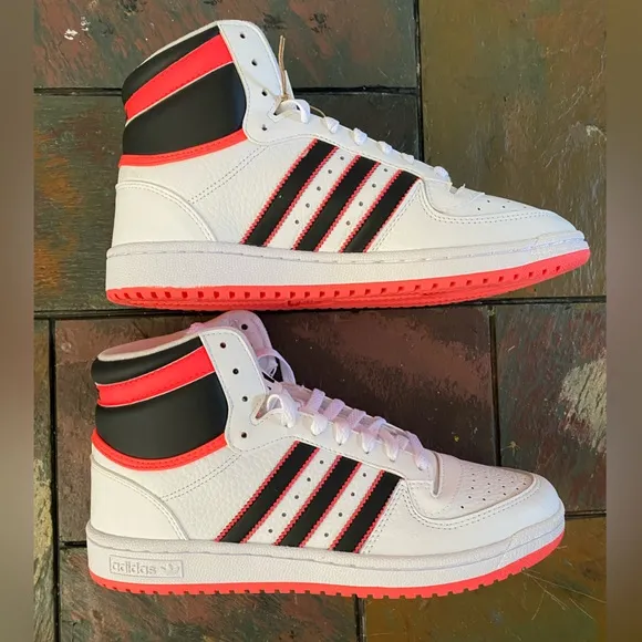 Adidas Originals Men's White/Black/Pink Top Ten PB Sneakers Shoes Size 11