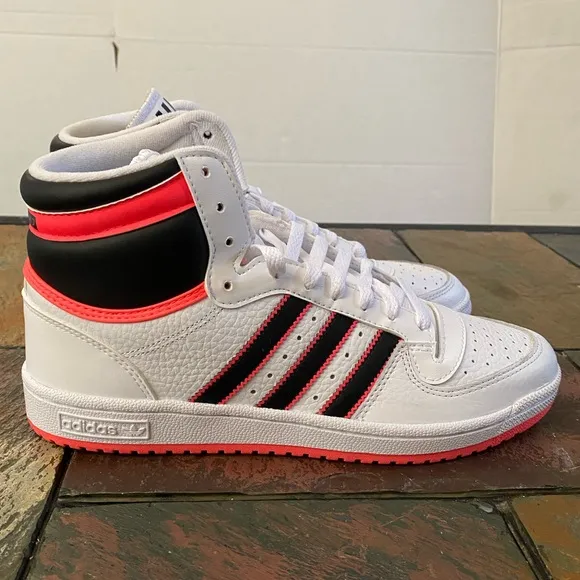 Adidas Originals Men's White/Black/Pink Top Ten PB Sneakers Shoes Size 11