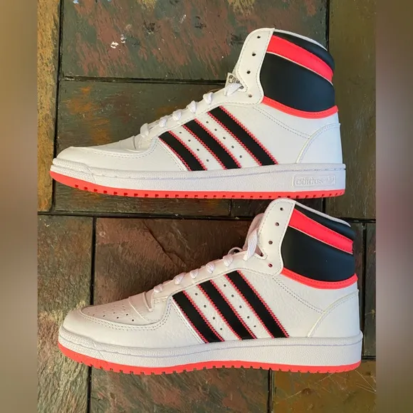Adidas Originals Men's White/Black/Pink Top Ten PB Sneakers Shoes Size 11