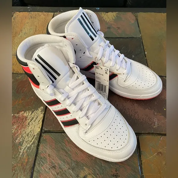 Adidas Originals Men's White/Black/Pink Top Ten PB Sneakers Shoes Size 11