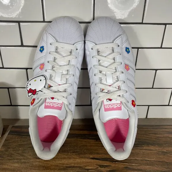 adidas Originals x Hello Kitty Superstar Youth Girls 7 Shoes White Sneakers