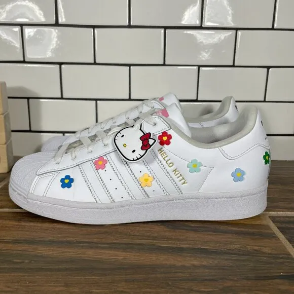 adidas Originals x Hello Kitty Superstar Youth Girls Size 7 Shoes White Sneakers