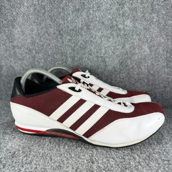 Adidas Porsche Design Shoes Mens 9.5 White Red Driving Leather Sneakers