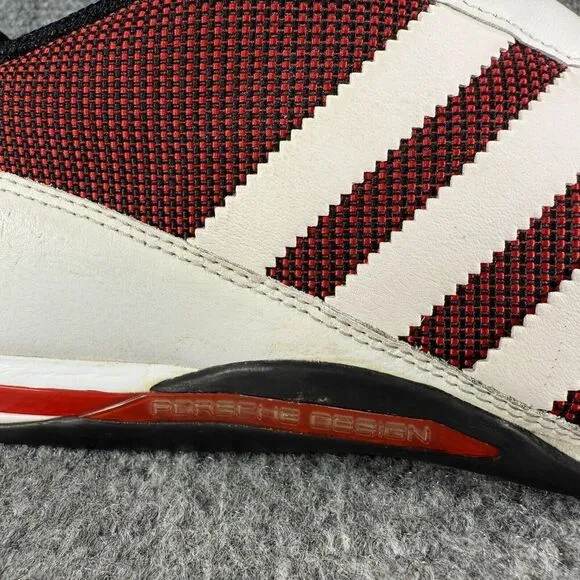 Adidas Porsche Design Shoes Mens 9.5 White Red Driving Leather Sneakers