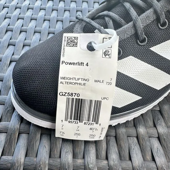 Adidas Powerlift 4 Black Grey Men's Athletic Shoes GZ5870 Size 7.5